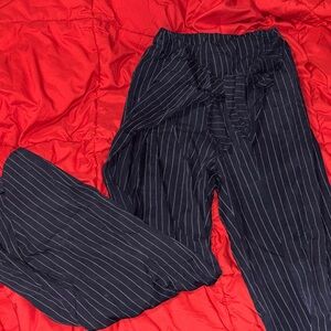 William B Navy Pinstripe Trousers